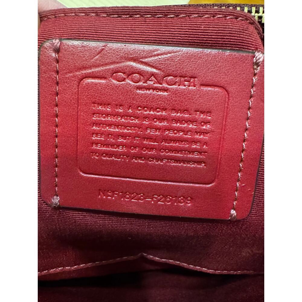 Coach Mini Brooke Carryall satchel signature canvas cherry red/burgundy detail - Picture 8 of 8
